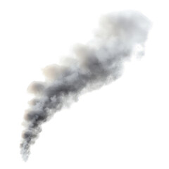 A plume of dark smoke rising