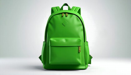 Green Backpack Isolated School Education.