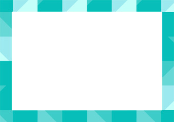 A modern abstract frame with a geometric triangle pattern in shades of blue and turquoise. A calming and elegant design.