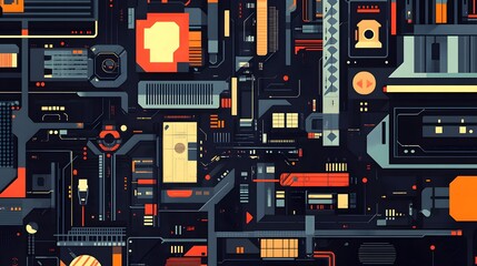 Fototapeta premium Abstract digital circuit pattern design.