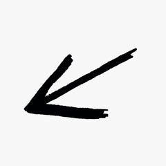 Hand-drawn black arrow illustration vector