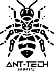 Robotic ant, Metallic insect Robotic, futuristic design, isolated cybernetic ant with glowing accents, robotic insect concept for futuristic