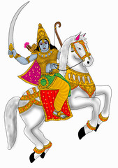 hand drawn digital art of lord kalki