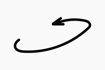 Curved arrow indicating counterclockwise direction. illustration vector