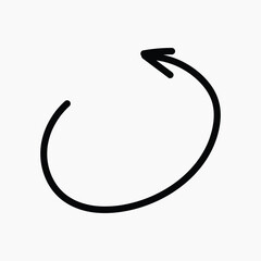 Curved arrow indicating upward direction. illustration vector