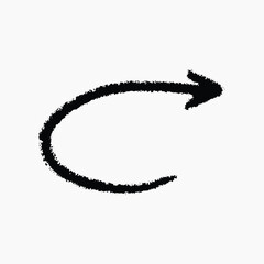 Hand-drawn black curved arrow illustration vector