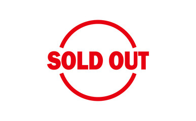 SOLD OUT - Red Rubber Stamp with text SOLD OUT 
