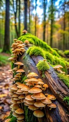 Fungal growth on decaying log