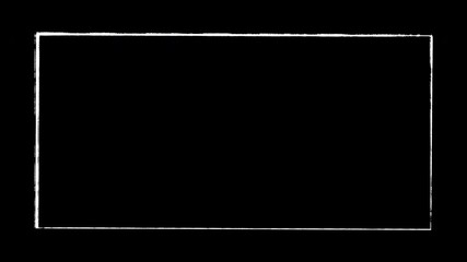 Animated abstract square frame with scribble pattern, hand drawn white chalk scribble frame Alpha channel - Powered by Adobe
