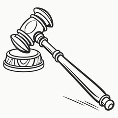 A judge's gavel, resting on its block, ready to strike.