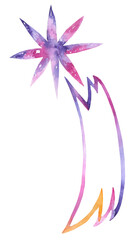 Watercolor star illustration on white background