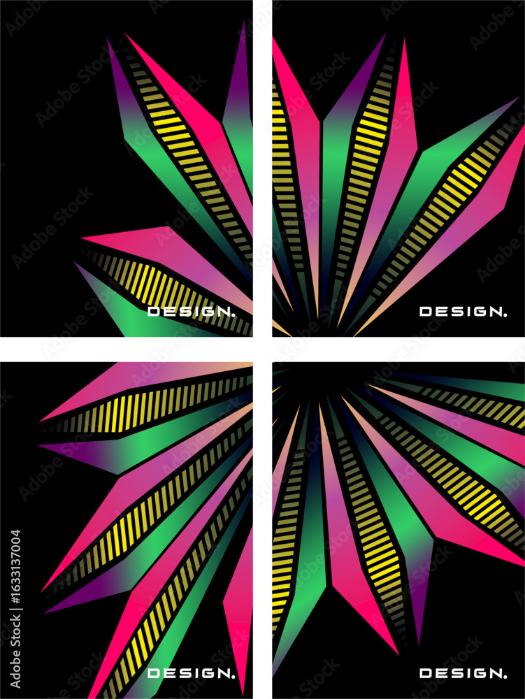 Poster this collection of modern abstract vector backgrounds features a pattern of colorful parallel stripe