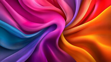 Obraz premium Vibrant, flowing fabric design in a swirl of colors.