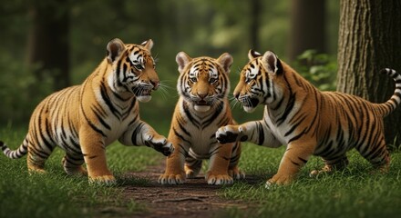 Obraz premium Tiger cub playing