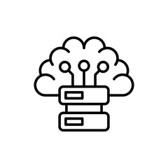 Ai database outline icons, minimalist vector illustration ,simple transparent graphic element .Isolated on white background