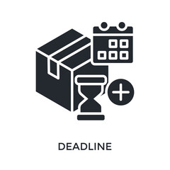 Deadline Icon Glyph Style. Vector Illustration For Graphic Design