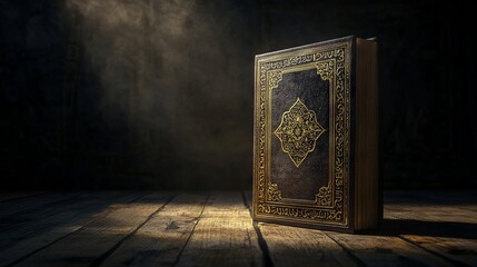 Fototapeta premium Close-Up of Islamic Holy Book with Ornamental Details