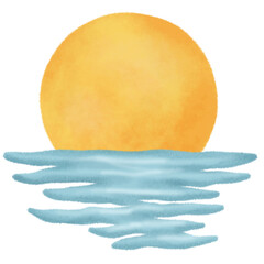 sun sunset sunrise ocean beach sea seashore summer isolated on white clipart png transparent illustration