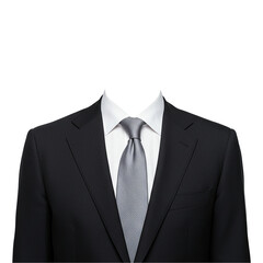 Mens black suit formal id photo on Transparent Background PNG Generative AI