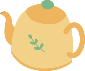 Yellow Teapot Ready For Picnic Service