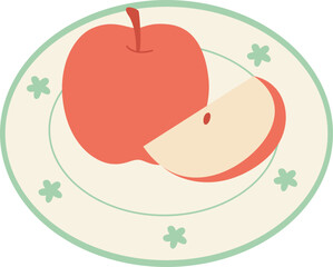 Apple Slice On Picnic Plate