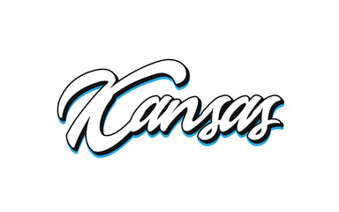 Kansas text effect vector. Editable college t-shirt design printable text effect vector