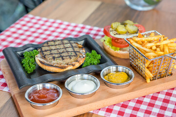  Gourmet Steak and Cheese Menu with Elegant Drink – Stylish Food and Beverage Concept,Elegant Restaurant Menu Featuring Steak, Cheese, and Refreshing Drink – Stylish Food Concept