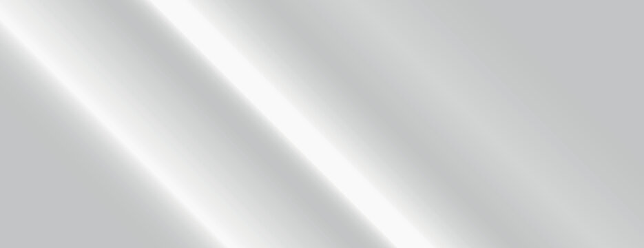 A sleek, modern background with a silver background featuring smooth, diagonal light streaks. The silver color adds a metallic texture. Gradient neon background vector. Gray background.