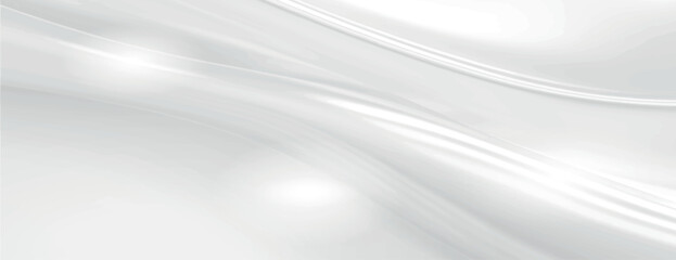 Smooth white background with flowing lines. The white background has a silky texture, creating a soft, elegant white appearance. Gradient wave background vector. White background.