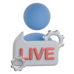 Live Chat Agent 3D Icon Colorful Design