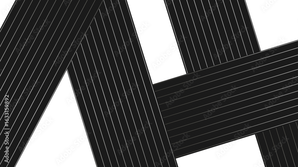 Poster abstract linear background with overlapping diagonal and horizontal lines. abstract black background