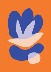 abstract orange white flower vector