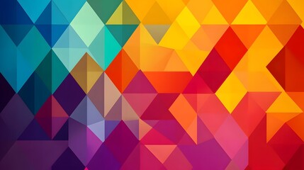 Fototapeta premium Vibrant geometric pattern of colorful triangles.