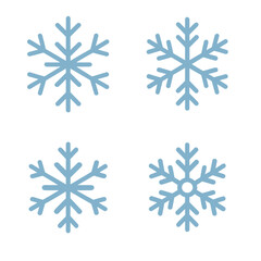 Simple Flat Design Snowflake Winter Season Decoration Graphic Element