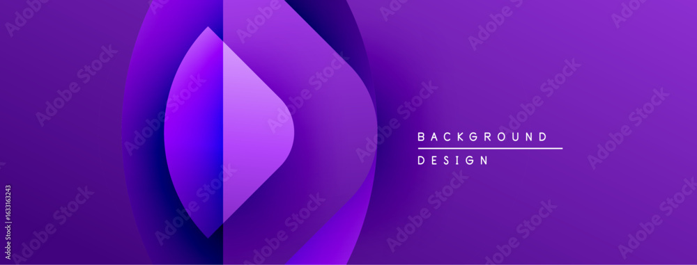 Poster abstract purple design features overlapping circles. gradient shades create depth, modern aesthetic.