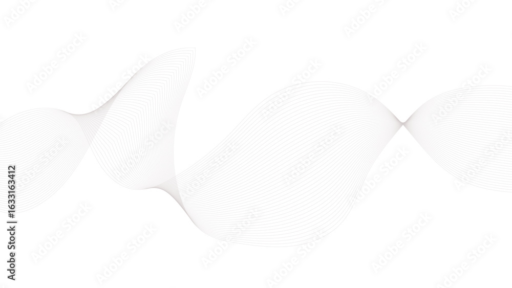 Poster abstract vector background with black wavy lines, wavy line horizontal divider outline minimalist ba