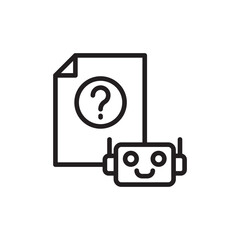 Ai Solving outline icons, minimalist vector illustration ,simple transparent graphic element .Isolated on white background