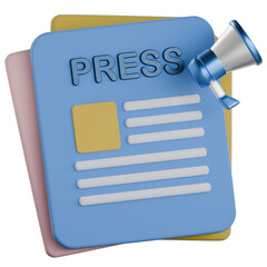 Press Release File 3D icon Colorful Style