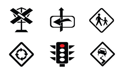 Fototapeta premium Traffic and road sign isolated on white background