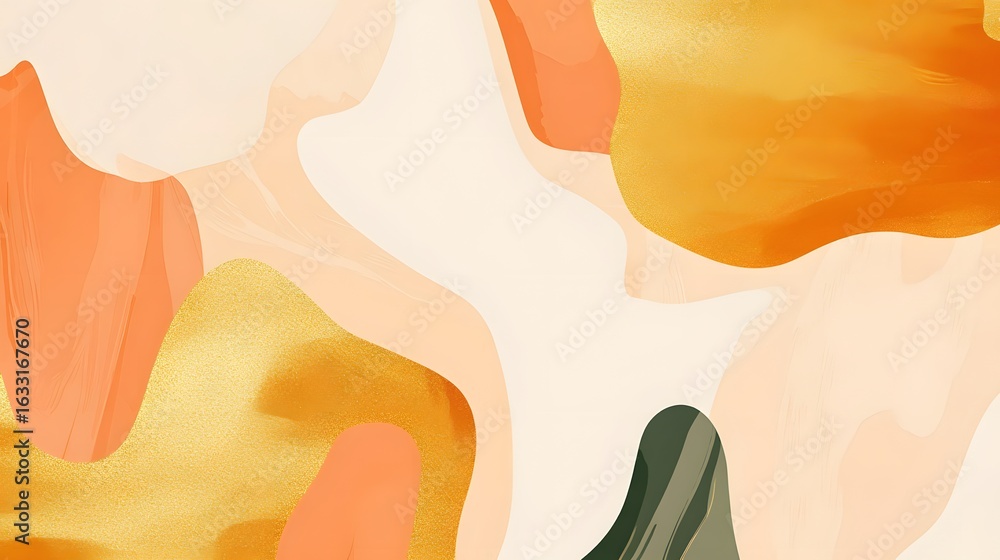 Poster abstract composition of soft, flowing forms in muted tones.