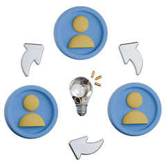 Cross Team Channel 3D icon Colorful Style