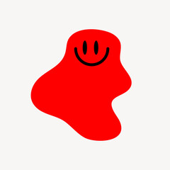 Abstract red blob smiley vector