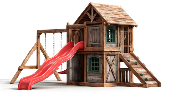 Buy outdoor wooden playset with slide and swing set for backyard playground - Powered by Adobe