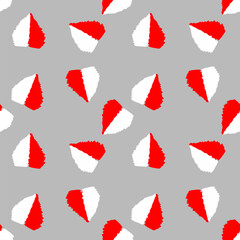 Colorful Abstract Seamless Pattern with Red and White Curves