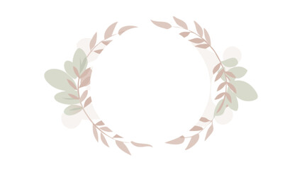 Elegant floral wreath frame with eucalyptus leaves isolated on white background, perfect for wedding invitations, save the date cards, and rustic designs