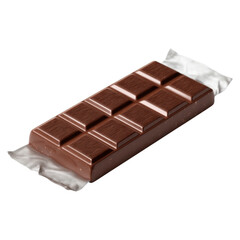 Fototapeta premium Individually Wrapped Dark Chocolate Bar on White Background
