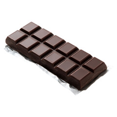 Obraz premium Dark Chocolate Bar Individually Wrapped on Silver Foil Background