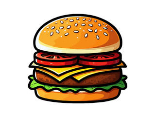 hamburger on a white