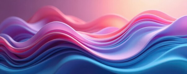 Obraz premium Flowing lines, translucent layers, soft lighting effects, advertising, motion, gradient