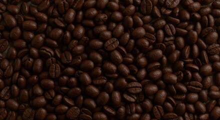 Fototapeta premium Rich Dark Roasted Coffee Beans: Aromatic Texture Background Image